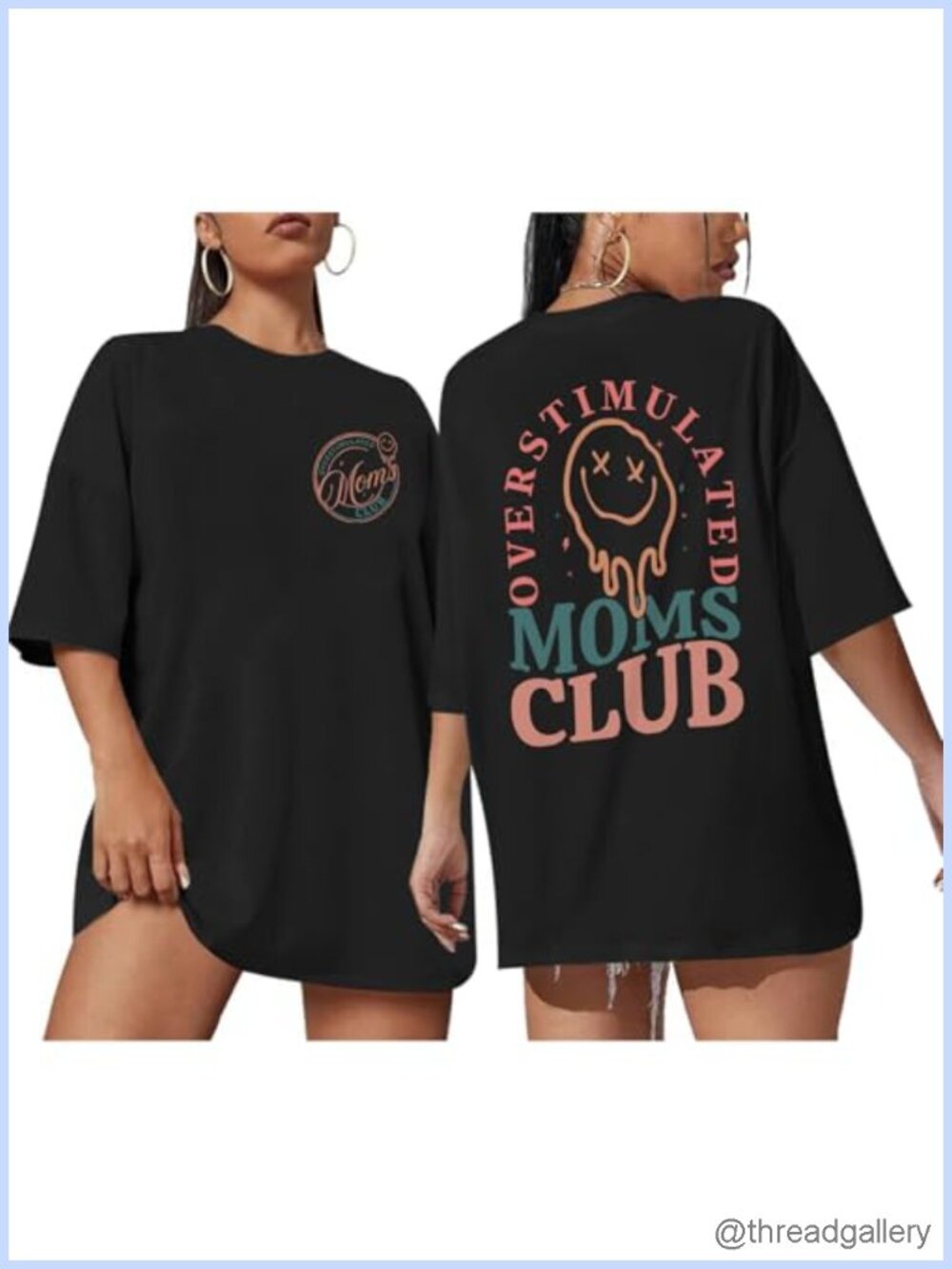 Oversized Mom Life Graphic T-Shirt for Women